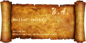 Weiler Anikó névjegykártya